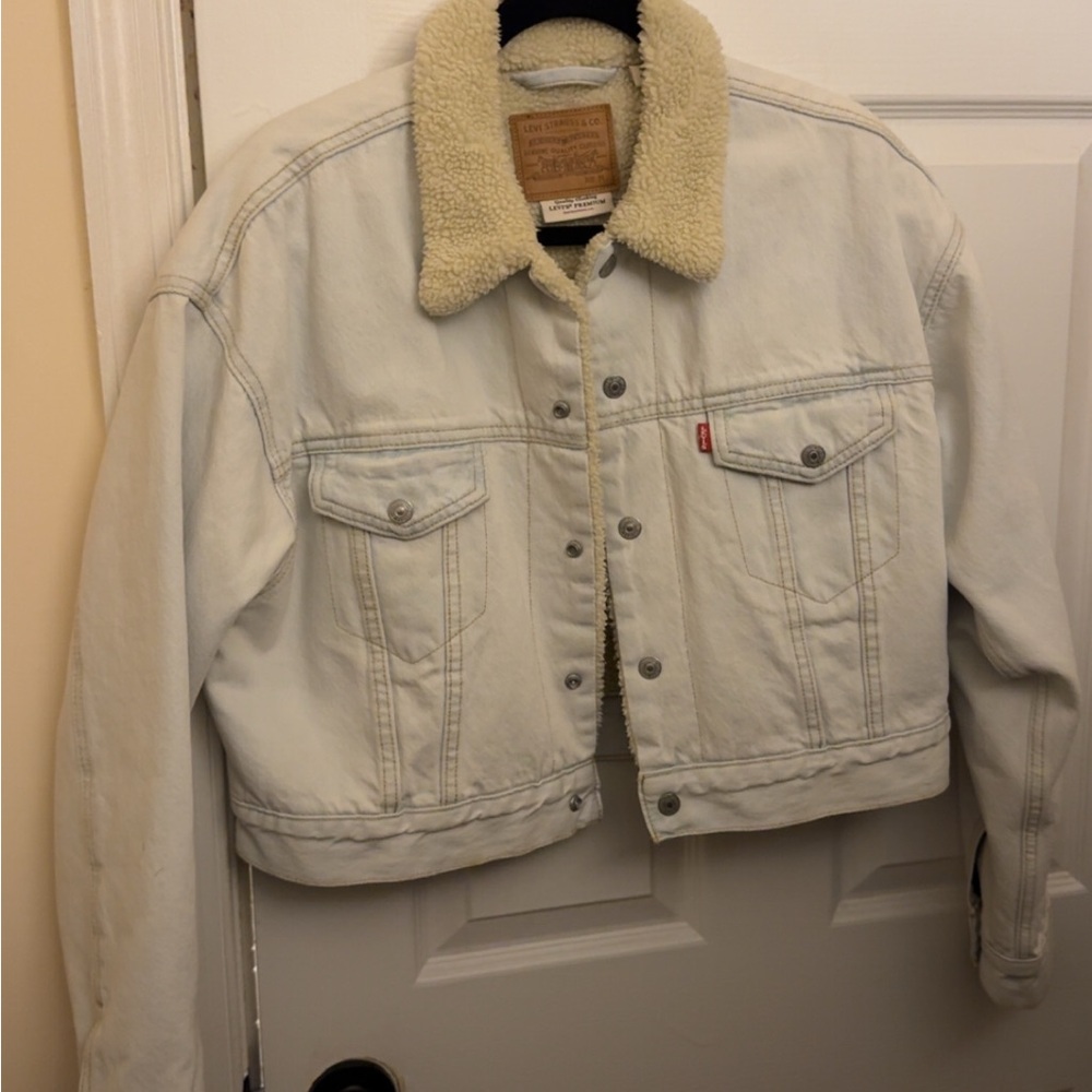 Levi's Cream Sherpa Lined Jacket